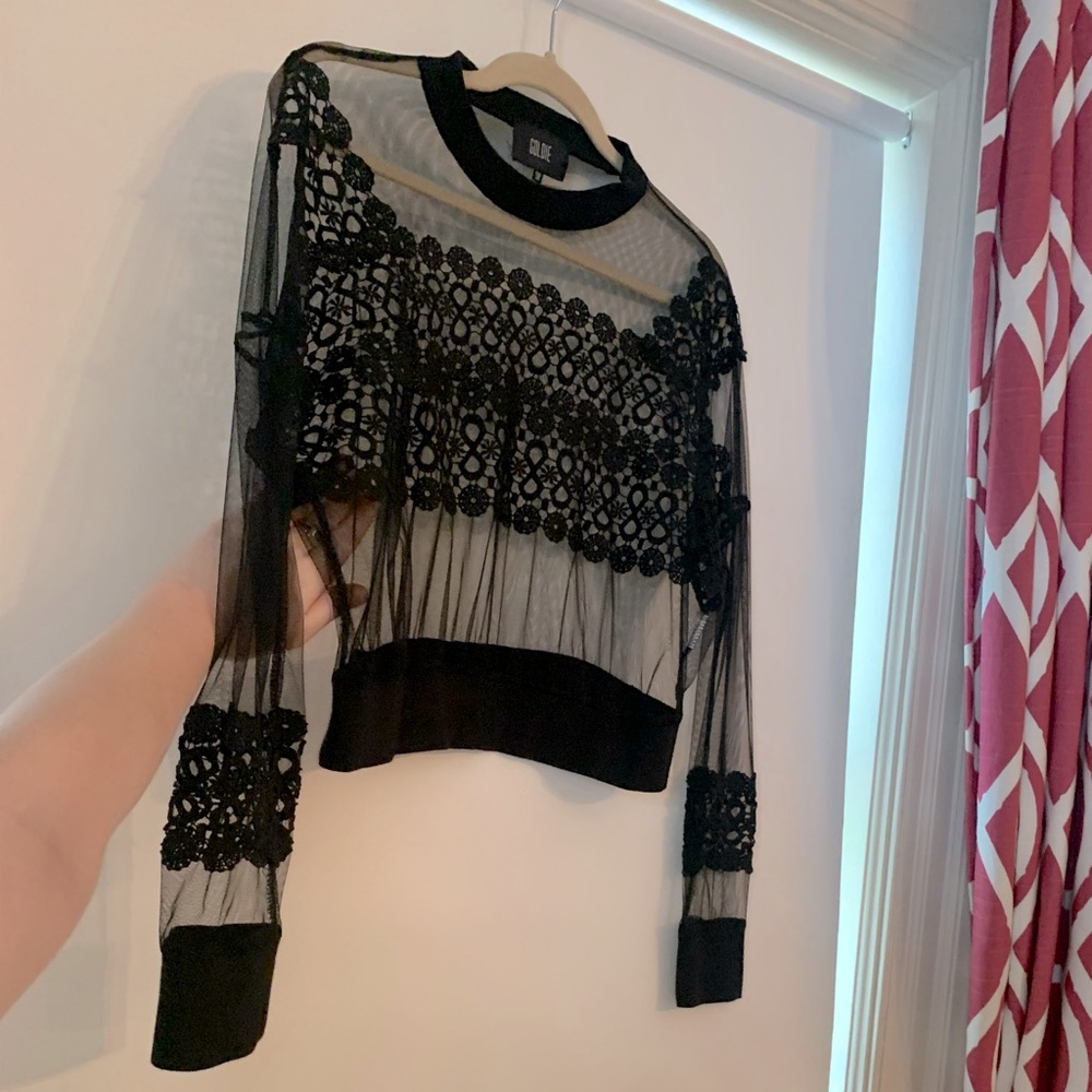 See-through, long-sleeve shirt, light-weight